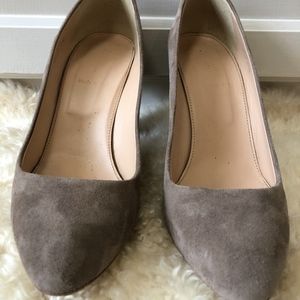 J. Crew taupe suede heels